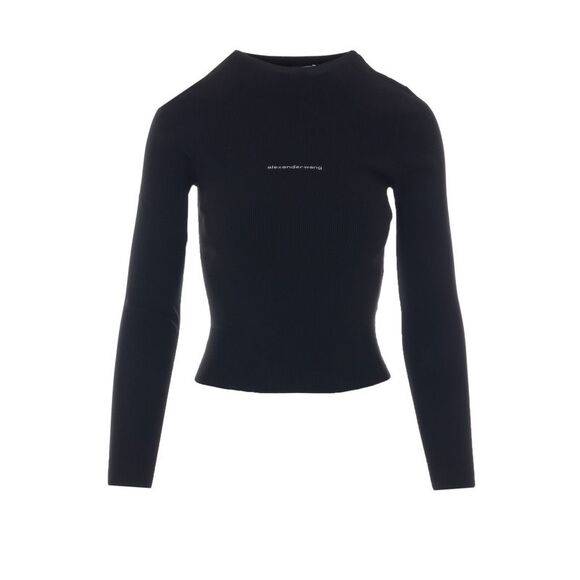 Alexander Wang Women Knit Logo Long Sleeve Tee